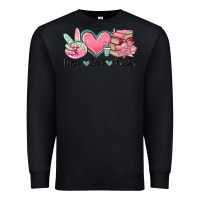 Black peace love books Premium Sweatshirt - MaliasSmallBusiness