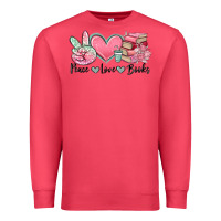 Cardinal peace love books Premium Sweatshirt - MaliasSmallBusiness