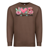 Chestnut peace love books Premium Sweatshirt - MaliasSmallBusiness