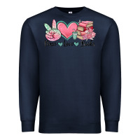 Navy peace love books Premium Sweatshirt - MaliasSmallBusiness