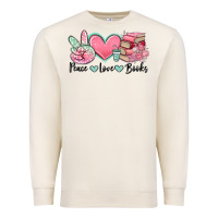 Sandshell peace love books Premium Sweatshirt - MaliasSmallBusiness