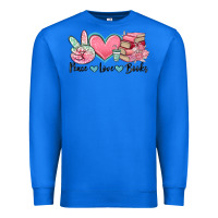 True Royal peace love books Premium Sweatshirt - MaliasSmallBusiness