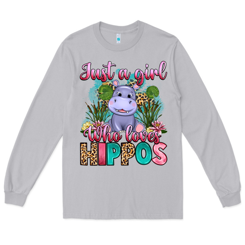 Just A Girl Who Loves Hippos Long Sleeve Tee by Artiststas | Teevron