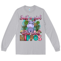 Moon Dust just a girl who loves hippos Long Sleeve Tee - Artiststas