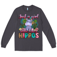 Smoke just a girl who loves hippos Long Sleeve Tee - Artiststas