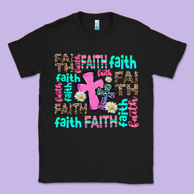 Faith With Cross Classic Tee Designed By Adodesignshop