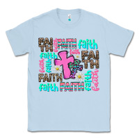 Dusty Blue faith with cross Classic Tee - AdoDesignShop