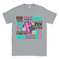 Heather Grey faith with cross Classic Tee - AdoDesignShop