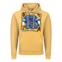Vintage Mustard volleyball mama with leopard Vintage Hoodie - Zillion Design Studio