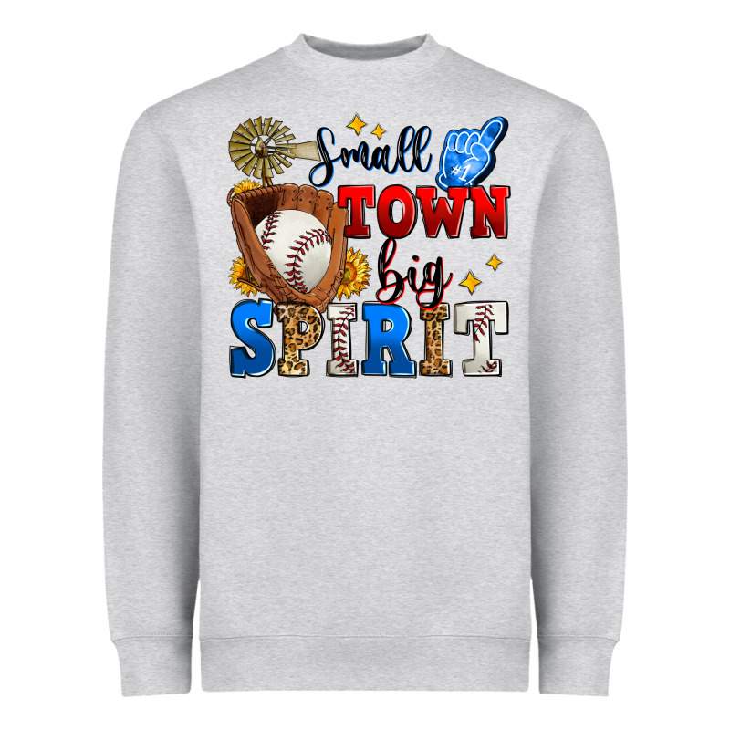 Small Town Big Spirit Baseball Heavyweight Sweatshirt by Zillion Design Studio | Teevron