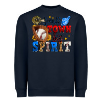 Navy small town big spirit baseball Heavyweight Sweatshirt - Zillion Design Studio