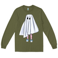 Army Green cute ghost Long Sleeve Tee - BundleAndBundleShop