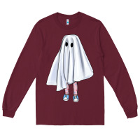 Burgundy cute ghost Long Sleeve Tee - BundleAndBundleShop
