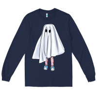 Navy cute ghost Long Sleeve Tee - BundleAndBundleShop