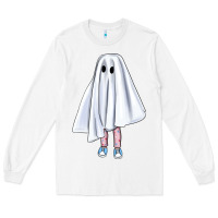White cute ghost Long Sleeve Tee - BundleAndBundleShop