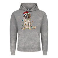 Cloud Rock saint bernard with christmas lights Vintage Hoodie - RanaPortraitStore
