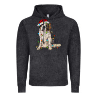 Vintage Black saint bernard with christmas lights Vintage Hoodie - RanaPortraitStore