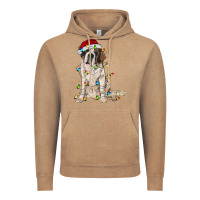 Vintage Coffee saint bernard with christmas lights Vintage Hoodie - RanaPortraitStore