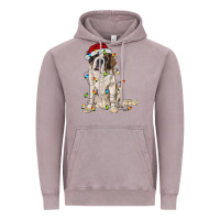 Vintage Zinc saint bernard with christmas lights Vintage Hoodie - RanaPortraitStore