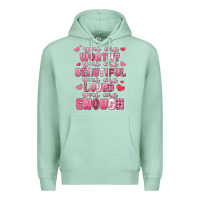 Seafoam you are worthy beautiful loved enough valentines Premium Hoodie - LillyAllenDesigns
