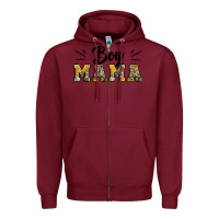 Burgundy boy mama camouflage pattern mother's day Zipper Hoodie - Artiststas
