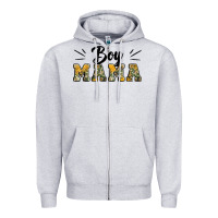 Heather Grey boy mama camouflage pattern mother's day Zipper Hoodie - Artiststas