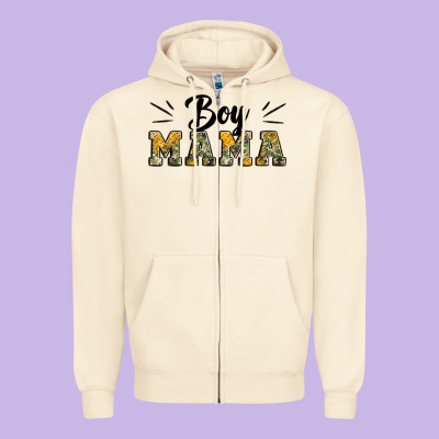 Boy Mama Camouflage Pattern Mother's Day Zipper Hoodie Designed By Artiststas