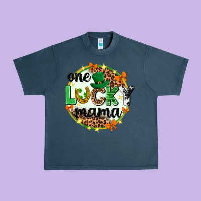 One Lucky Mama  St. Patricks Day Urban Heavy Tee Designed By Neo Western