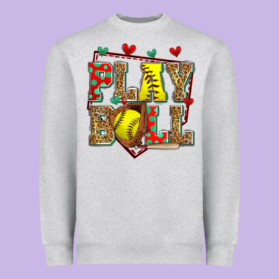 Play Ball Softball Heavyweight Sweatshirt Designed By Zillion Design Studio
