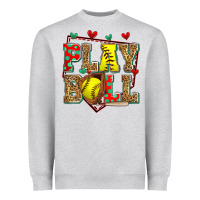 Heather Grey play ball softball Heavyweight Sweatshirt - Zillion Design Studio