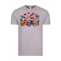 Vintage Zinc christmas stitch coffee cups Vintage Tee - AdoDesignShop