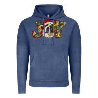 Vintage Denim Saint Bernard Christmas joy, Vintage Hoodie - RanaPortraitStore