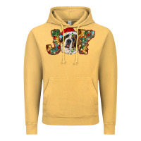 Vintage Mustard Saint Bernard Christmas joy, Vintage Hoodie - RanaPortraitStore