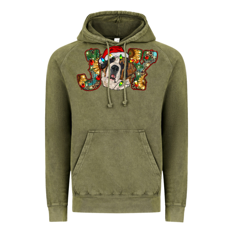 Saint Bernard Christmas Joy, Vintage Hoodie by RanaPortraitStore | Teevron