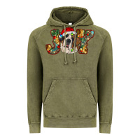 Vintage Olive Saint Bernard Christmas joy, Vintage Hoodie - RanaPortraitStore