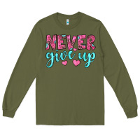 Army Green never give up Long Sleeve Tee - JahusDesignShop
