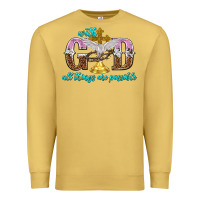 Antique Gold with god all things are possible Premium Sweatshirt - NancyCooperArtShop