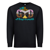 Black with god all things are possible Premium Sweatshirt - NancyCooperArtShop