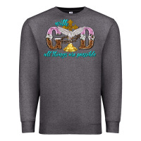 Charcoal Heather with god all things are possible Premium Sweatshirt - NancyCooperArtShop