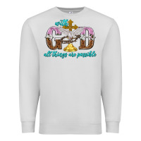 Dove Grey with god all things are possible Premium Sweatshirt - NancyCooperArtShop