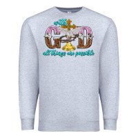 Heather Grey with god all things are possible Premium Sweatshirt - NancyCooperArtShop