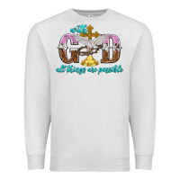 Oatmeal Heather with god all things are possible Premium Sweatshirt - NancyCooperArtShop