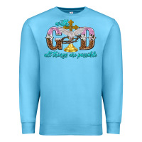 Ocean Blue with god all things are possible Premium Sweatshirt - NancyCooperArtShop