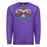 Purple with god all things are possible Premium Sweatshirt - NancyCooperArtShop