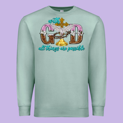 With God All Things Are Possible Premium Sweatshirt Designed By Nancycooperartshop
