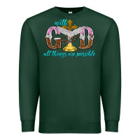 Sports Green with god all things are possible Premium Sweatshirt - NancyCooperArtShop