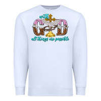 White with god all things are possible Premium Sweatshirt - NancyCooperArtShop
