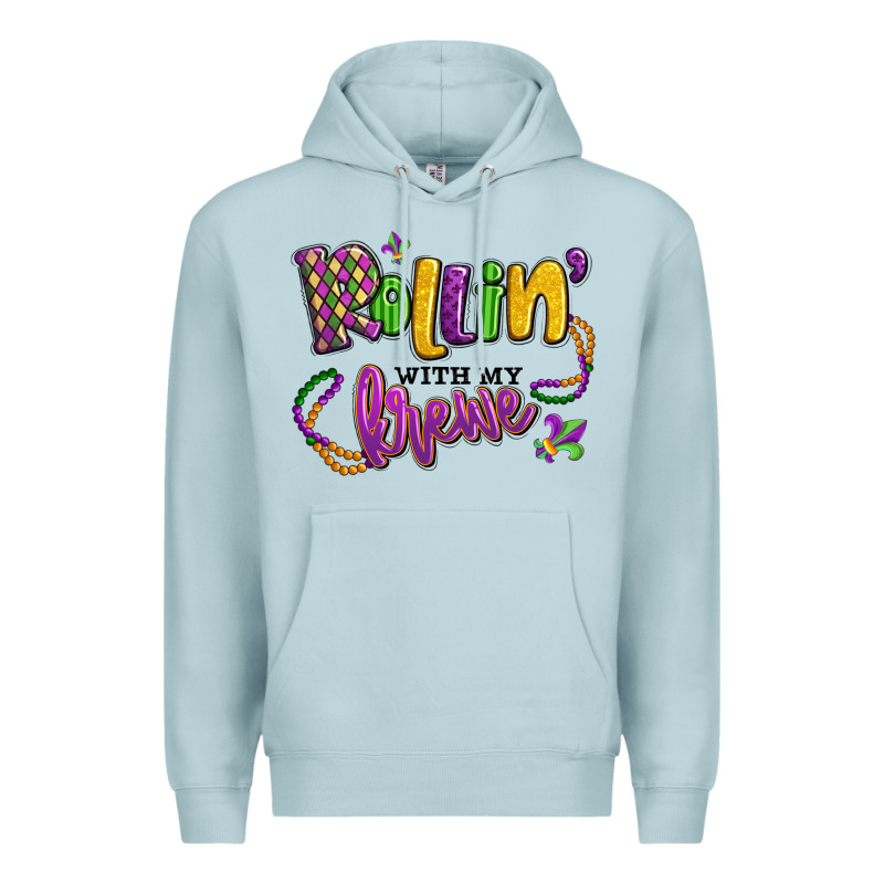 Rollin' With My Krewe Mardi Gras Premium Hoodie by LillyAllenDesigns | Teevron