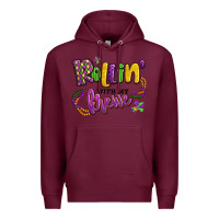 Burgundy rollin' with my krewe mardi gras Premium Hoodie - LillyAllenDesigns