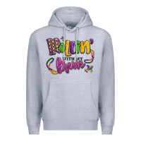 Heather Grey rollin' with my krewe mardi gras Premium Hoodie - LillyAllenDesigns